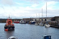 Portrush Harbour showing the pontton